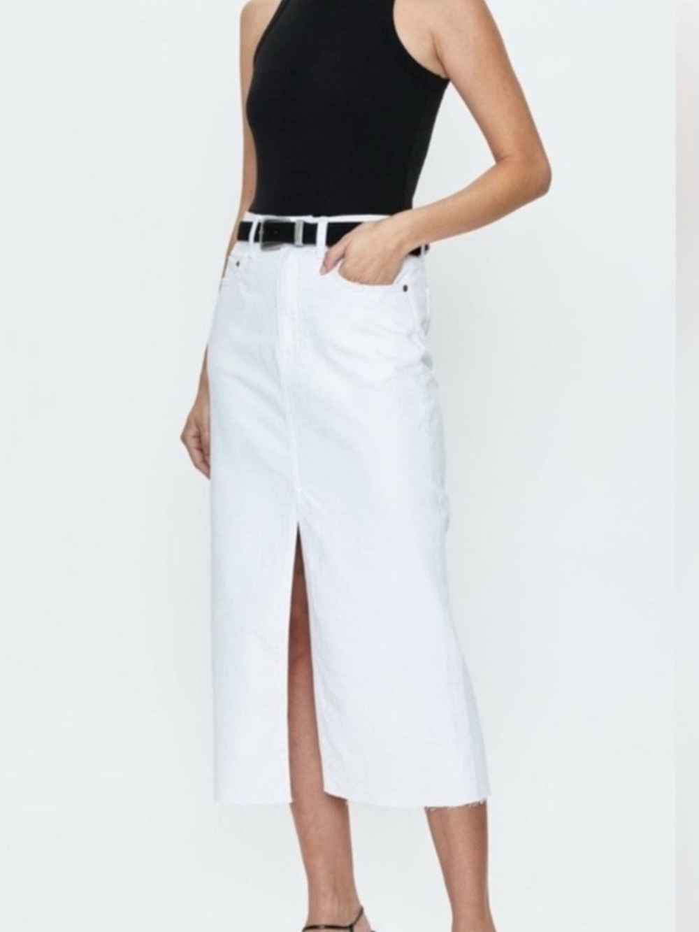 NWT PISTOLA Alice White Midi Denim Skirt Multiple Sizes Original $148